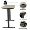 thumbnail image 2 of Sobaniilo 48" x 24" Electric Standing Desk with Splice Board (Black Frame + Oak Top), 2 of 7