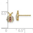 thumbnail image 3 of 14k Madi K Clear & Red CZ Lady Bug Post Earrings, 3 of 3