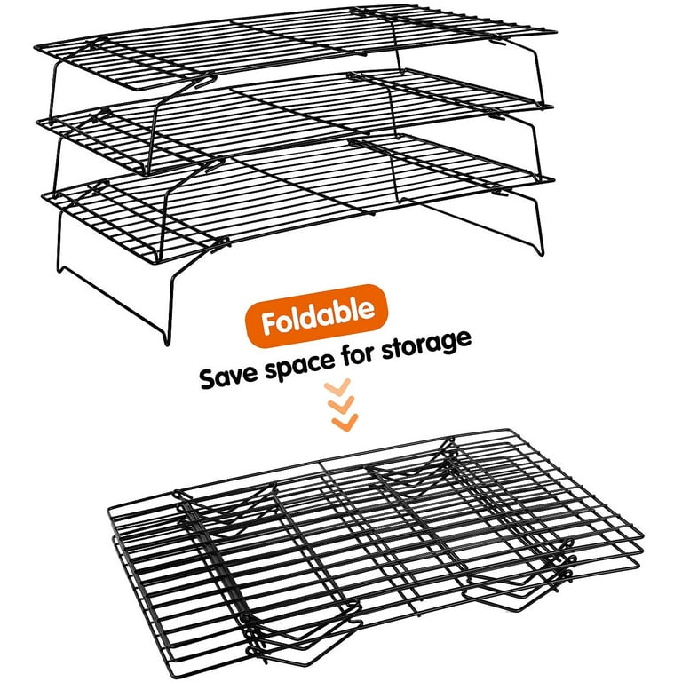 Topboutique Cooling Rack, 3-Tier Stainless Steel Stackable Baking Cooking  Cooling Racks for Cooking and Baking, Cooling Rack Baking,Collapsible 