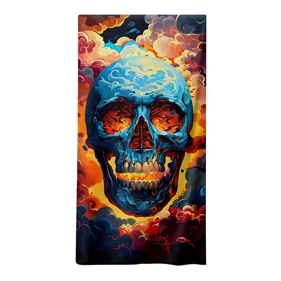 Skull Beach Towel – Quick Dry & Absorbent, Lightweight Oversized Towel with Bold Fade-Resistant Skull Print, Pool Towels & Travel Essentials for Adults