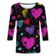 thumbnail image 4 of RKSTN Valentines 3/4 Sleeve Tops for Women Oversized Crewneck Valentine's Day Graphic Printed Short Sleeve T Shirt Womens Casual Round Neck Loose Comfy Loves Heart Print Three Quarter Sleeve Shirts, 4 of 6