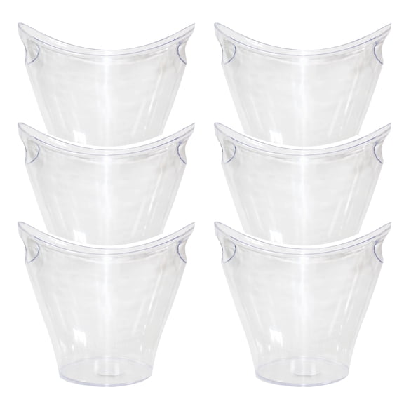 6 Pack: Clear Ice Pail with Handles by Celebrate It