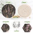 thumbnail image 4 of Yayeee 6 PCS Drink Coasters with Holder Set Woven Absorbent Round Tabletop Hot Pad, Dark Flowers Pattern, 4 of 7