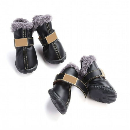 GASTROPOD Dog Shoes Waterproof Anti-Slip Winter Dog Boots for Winter Multi-Color Dog Rain Boots 4.5x3.5cm Black