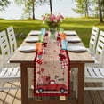 thumbnail image 4 of Table Runners 120 Inches Long Dress Scarves, Red Valentine's Day Farmhouse Coffee/Dining/Kitchen Table Runner for Living Room, Truck Plaid Love Heart Wooden 13x120 Inch, 4 of 9