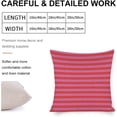thumbnail image 2 of Decorative Throw Pillow Covers Geometric Stripes Lines Pillowcase Pink Red Stripes Couch Throw Pillows for Farmhouse Decor Room Bedroom Sofa Chair Car 16"x16" Linen Cushion Case, 2 of 7