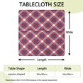 thumbnail image 2 of Red Blue White Star Plaid Checkered Pattern Square Fitted Tablecloth with Elastic Edge,Square Table Cover,Washable Elastic Table Cover for Home Kitchen Party Decor 34"x34", 2 of 6