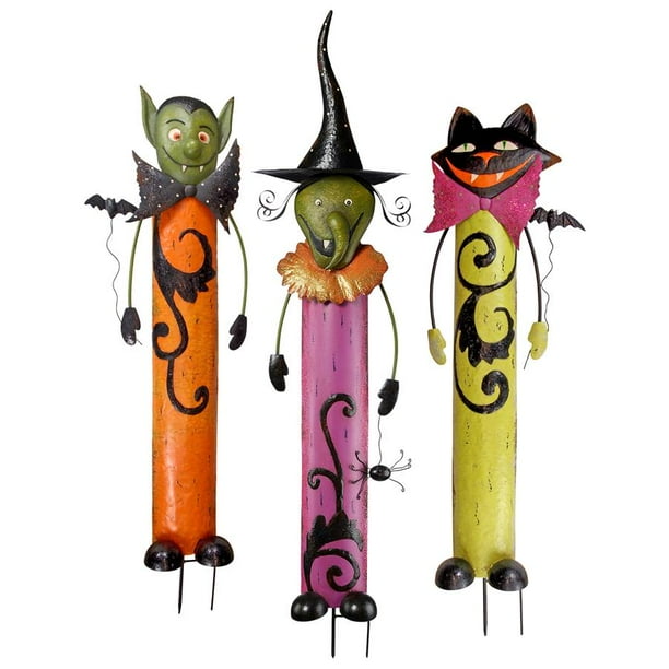 Halloween Metal Garden Stakes Set Of 3