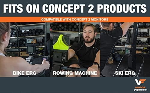 WLIKKS Phone Holder Made for PM5 Monitors of Concept 2 Rower, SkiErg and BikeErg - Silicone Smartphone Cradle Compatible with Concept 2 Rowing Machine. Ideal Rower Accessories