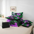 thumbnail image 4 of Erosebridal Purple Flower Bedding Twin Size, Tropical Palm Bed in a Bag Twin size, Botanical Decor, Reversible 7 Pieces, 4 of 6