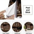 thumbnail image 4 of Peel and Stick Wallpaper Faux Vintage Bookshelf Antique Bookcase Books Wooden Shelves Old Modern Art Wall Mural Decor Self Adhesive and Removable 69in x 98in, 4 of 8