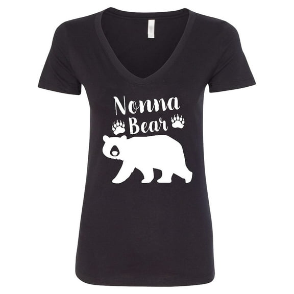 Inktastic Nonna Bear in White Women's V-Neck T-Shirt