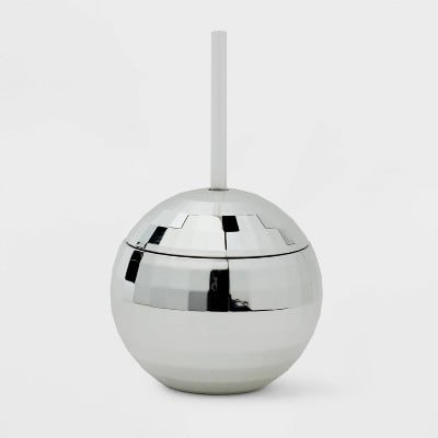 Disco Ball Shaped Cup Silver 14 fl oz