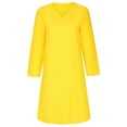 thumbnail image 4 of Herrnalise Women's V-Neck Long Sleeve Solid Color Cotton Linen Dress S-2XL, 4 of 6