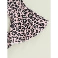 thumbnail image 6 of Toddler Baby Girl Long Pants Set Short Sleeve Letters T Shirt Tops Leopard Flared Pants 2T 3T 4T 5T 6T 7T Kids Casual Summer Outfits, 6 of 7
