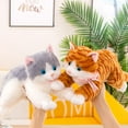 thumbnail image 3 of P Cat Stuffed Animal White Cat Realistic Toy Super Soft Kitten Cuddly Pet Fluffy Soothing Hugging Sleeping Birthday Christmas Children's Day Gift for Kid 14.96", 3 of 9