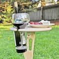 thumbnail image 4 of Outdoor Wine Table-Outdoor Wooden Folding Wine Table-Wine Glass Rack Bottle and Glass Holder Desktop Foldable Table, 4 of 9