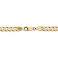 thumbnail image 4 of Real 14kt Yellow Gold 5.25mm Open Concave Curb Chain; 20 inch; Lobster Clasp; for Adults and Teens; for Women and Men, 4 of 5