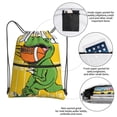 thumbnail image 3 of Naloa T-Rex Playing Football Drawstring Backpack String Bag Cinch Water Resistant for Gym Shopping Sport Yoga, 3 of 6