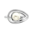 thumbnail image 4 of Sterling Silver Rhodium-Plated Polished & Brushed (6-7mm) Fwc Pearl Ring (Size 6) Made In Thailand qr6872-6, 4 of 5