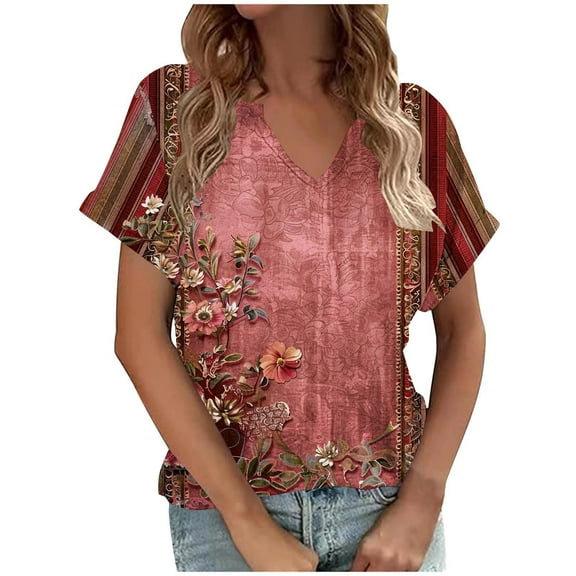 Cute Summer Tops For Women Womens Petite Blouses And Tops Dressy Blouses For Women Dressy Casual Plus 100 Percent Cotton V Neck T Shirts Women Plus Size