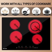 Weceleh 30 Electric Cooktop,4 Burners Built in Ceramic Stove,Electric Stove Top 6400W