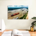 thumbnail image 3 of Elephant Stock Mississippi Oil Tanker Ships Wall Art - Horizontal Canvas Wall Art - Living Room Wall Decor - Nature Canvas - Blue And Green Decor - 12" x 8", 3 of 8