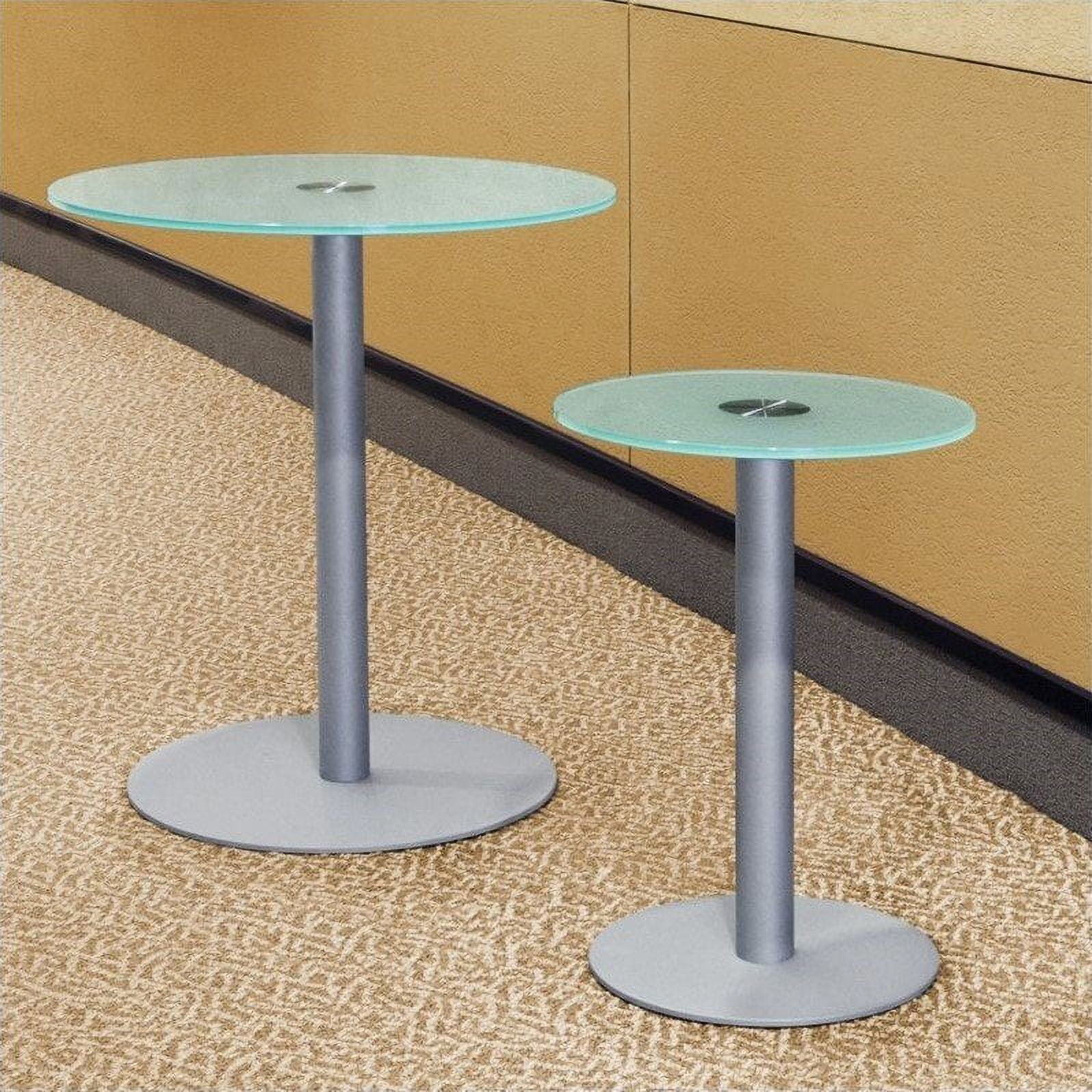 NGT-2 -OFM office home computer college school task glass table w/base 23.5 in h x 17.75 in d