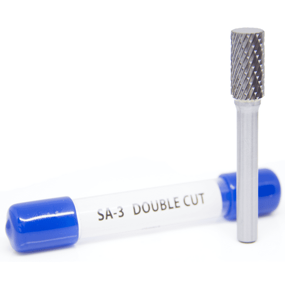 SA-3 Cylinder Shape - Premium Double Cut Tungsten Carbide Burr 1/4" Shank