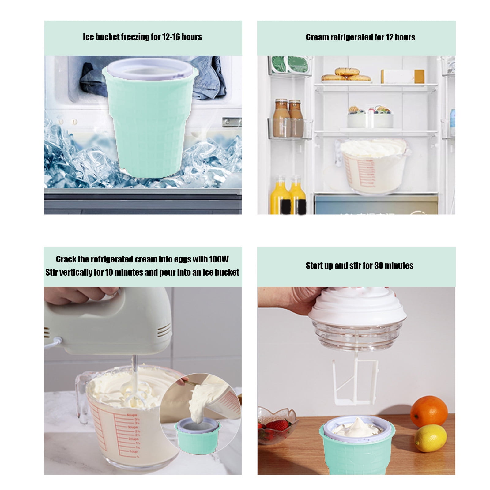 DIY Ice Cream Maker Home Machine, Automatic Stirring Yogurt and Ice Cream Maker for Homemade Desserts, Food Grade Material, Quick Cooling, Even Mixing, Fun Kitchen Appliance for Kids and Adults