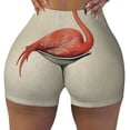 thumbnail image 2 of Lsque Flamingo Sitting On Chair Pattern High Waisted Biker Shorts for Women-Tummy Control Fitness Athletic Workout Running Yoga Gym Shorts,Moisture-Wicking-Medium, 2 of 9