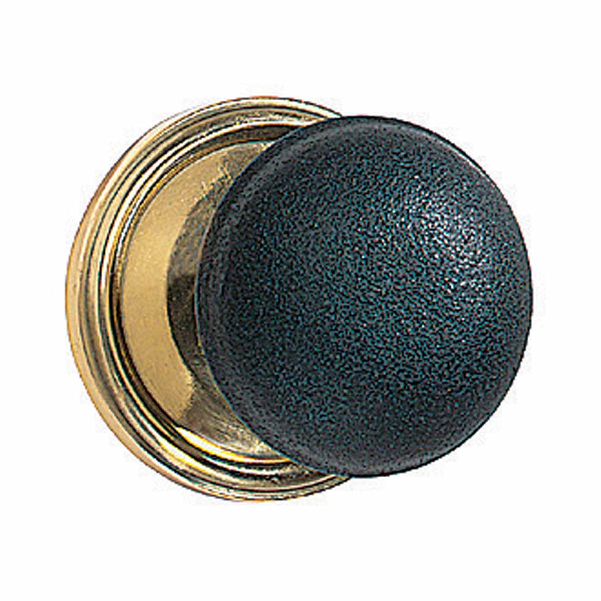 Pair Black Solid Brass Door Knob Brass Shanks Renovator's Supply