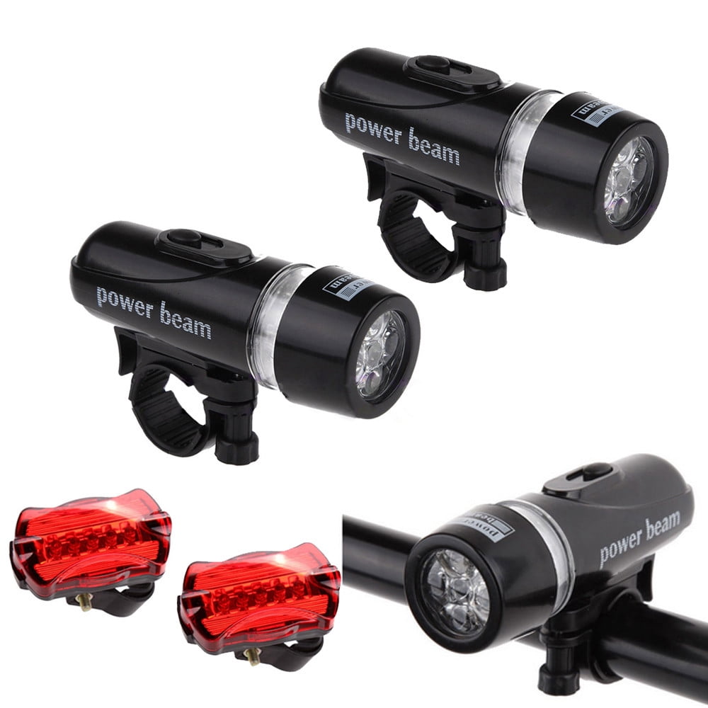 Rear Safety Flashlight Bike Bicycle Waterproof 5 LED Front Head Lamp Light 