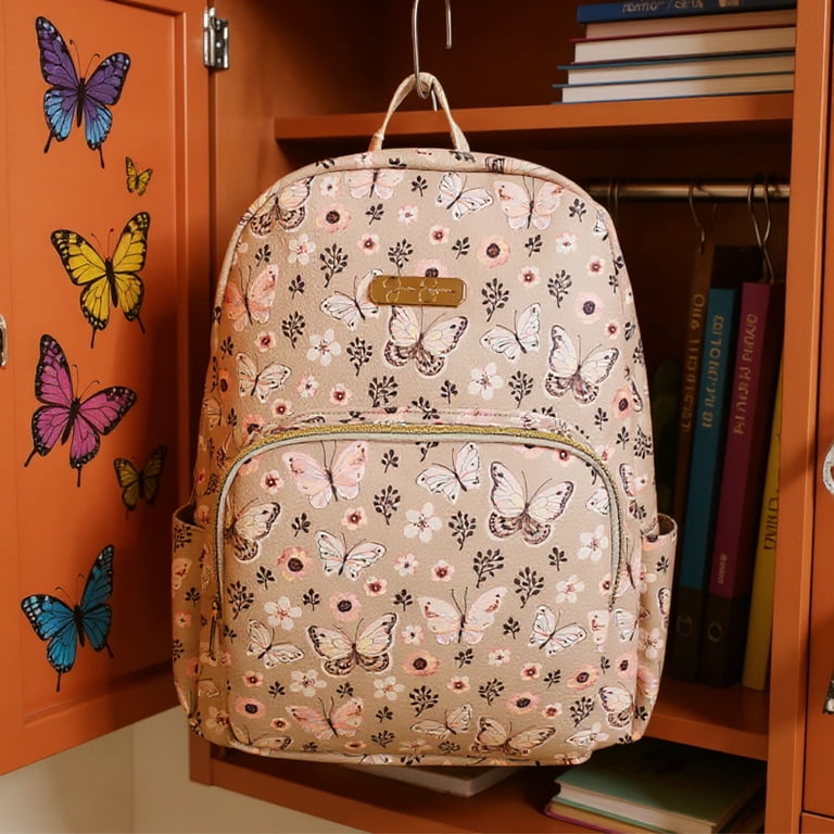Jessica Simpson Butterfly Backpack Laptop Sleeve Water Bottle pink new Jessica Simpson Butterfly Laptop Backpack, Medium, Pink  main image 3