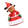 thumbnail image 1 of sweethay Sombrero de muñeca de Navidad de dibujos animados para exteriores, juguete de peluche que brilla cantando, , juguetes encantadores, Kits de decoración para fiestas ciervo navideño, 1 of 6
