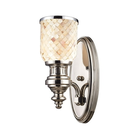 

Wall Sconces 1 Light Fixtures With Polished Nickel Finish Metal Glass Material Medium Bulb 5 100 Watts