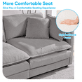 thumbnail image 3 of Mjkone U-Shaped Sectional Sofa with Ottoman, Modern 6-Seater - Light Grey, 3 of 7