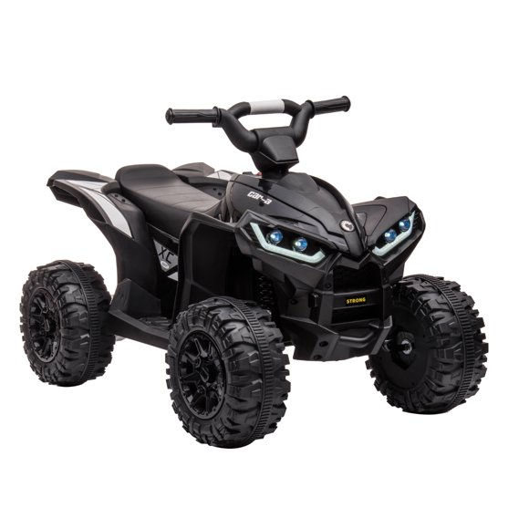 12V Kids Electric Ride-On ATV Quad, Dual Drive, Remote Control, LED Lights, Music, USB Port, High/Low Speed, Foot Pedal, Battery Powered Car for Boys & Girls Ages 3-6