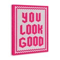 thumbnail image 3 of Stupell Industries You Look Good Magenta Mosaic Canvas Wall Art, design by Lettered and Lined, 20 x 16, 3 of 7