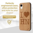 thumbnail image 2 of Case Yard Wooden Case Outside Soft TPU Silicone, Slim Fit Shockproof Wood Protective Phone Cover for Girls Boys Men and Women, Supports Wireless Charging I Love Honolulu Design case for iPhone-XR, 2 of 7