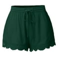 thumbnail image 2 of Women's Shorts Women'S Pocket Solid Color Lace Drawstring Casual Pants Shorts,Green Women's Shorts S, 2 of 3
