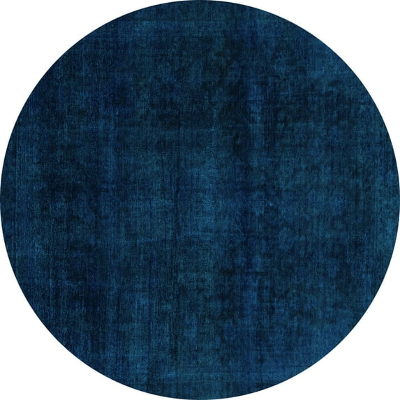 Ahgly Company Indoor Round Abstract Light Blue Modern Area Rugs, 4' Round