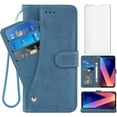 thumbnail image 1 of Compatible with LG V35 ThinQ V30 Plus Wallet Case and Tempered Glass Screen Protector Flip Cover Credit Card Holder, 1 of 5