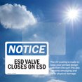 thumbnail image 6 of (2 Pack) ESD Valve Closes On ESD OSHA Notice Sign 24 Inch X 18 Inch Vinyl Label Decal Sticker Weather Resistant, UV Protected for Workplace, Business, and Construction Site, Made in the, 6 of 7
