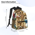 thumbnail image 2 of Honeii Christmas Kitten Puppy Print School Backpack,Casual Lightweight Travel Rucksack Daypack,Backpacks for College High, 2 of 6