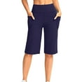 thumbnail image 2 of FNFYFH Liquidation Shorts de Sport Amples pour Femmes Été Course à Pied Évacuant l'Humidité, Marine, 2 of 9