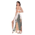 thumbnail image 3 of FORMRS Womens Long Sarong Beach Wrap Semi-Sheer Bikini Skirt Bathing Swimsuit Cover Up, Brown Christmas Trees, 3 of 7