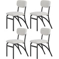 thumbnail image 3 of GarveeHome Boucle Dining Chairs Set of 4, Mid-Century Modern Upholstered Accent Chairs with Arched Metal Legs for Dining Room, Kitchen, Living Room, Beige, 3 of 8