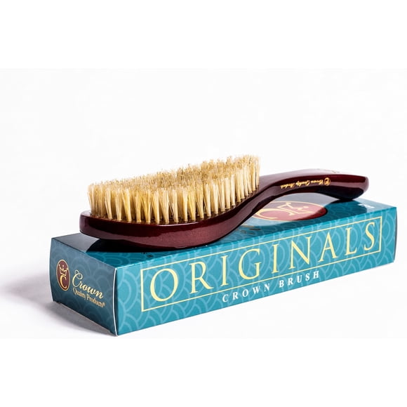NUEVO cepillo CQP PREMIUM 360 Wave - Royal Borgoña - MEDIO SUAVE - Cerdas de jabalí extra lujosas Cuerpo de madera Logotipo grabado en oro Laca de piano Acabado de alto brillo Cepillo para el cabello
