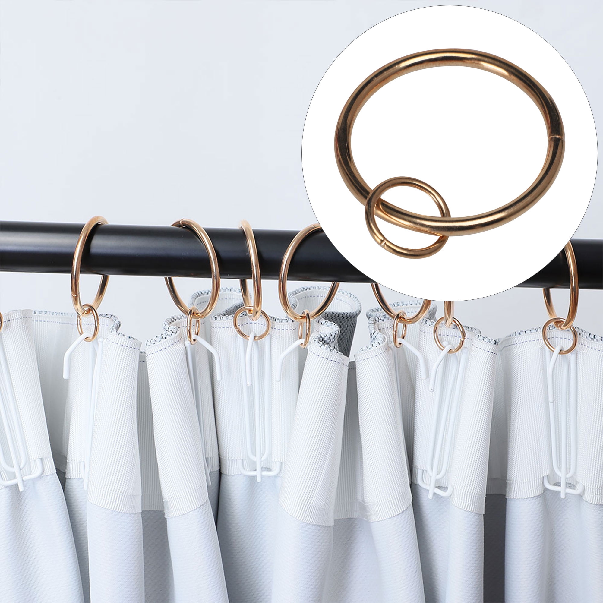 1.3" Rings for Curtain Rods with Eyelet, Plating Finish, Pack of 20